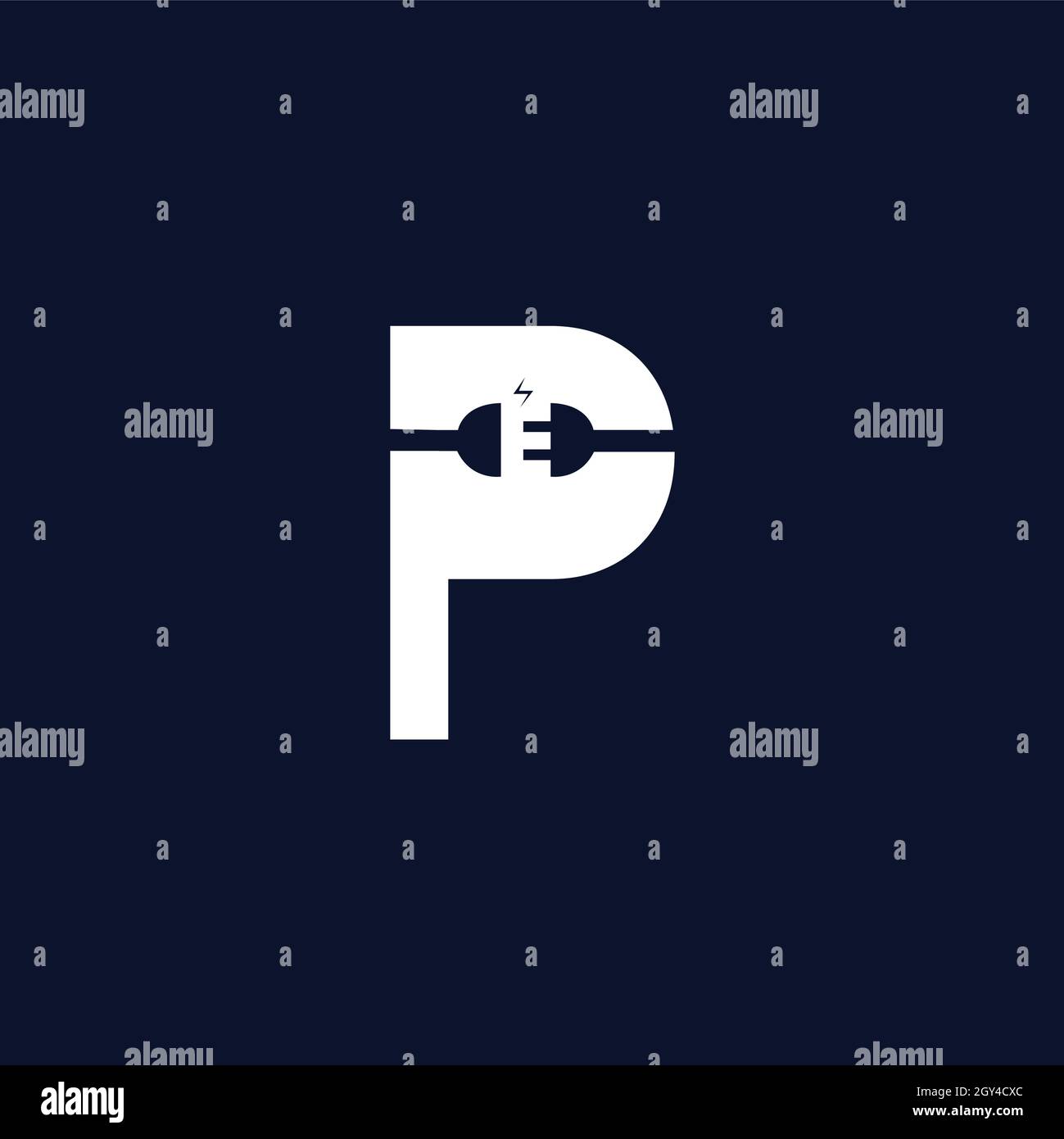 LETTERS P OR p LOGO DESIGN WITH NEGATIVE SPACE EFFECT FOR ILLUSTRATION USE Stock Vector