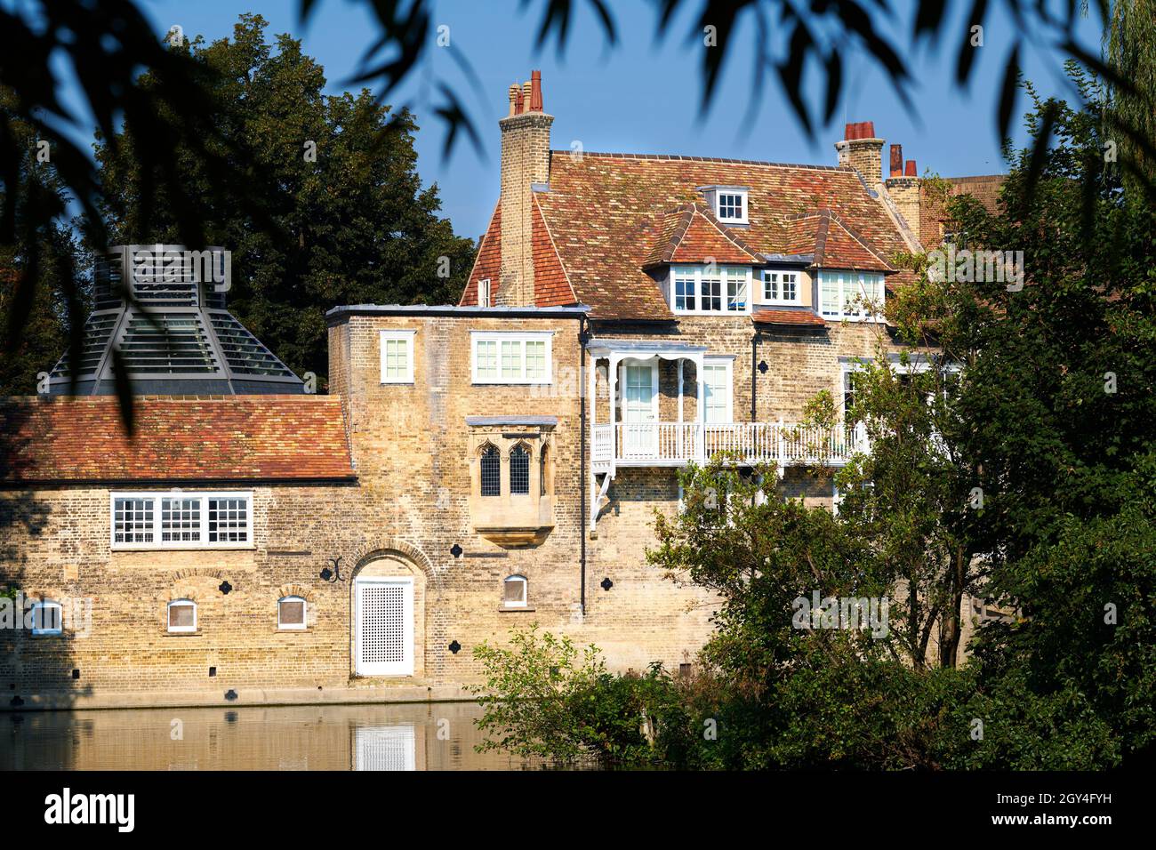 Darwin college, university of Cambridge, by the river Cam on a sunny summer day. Stock Photo