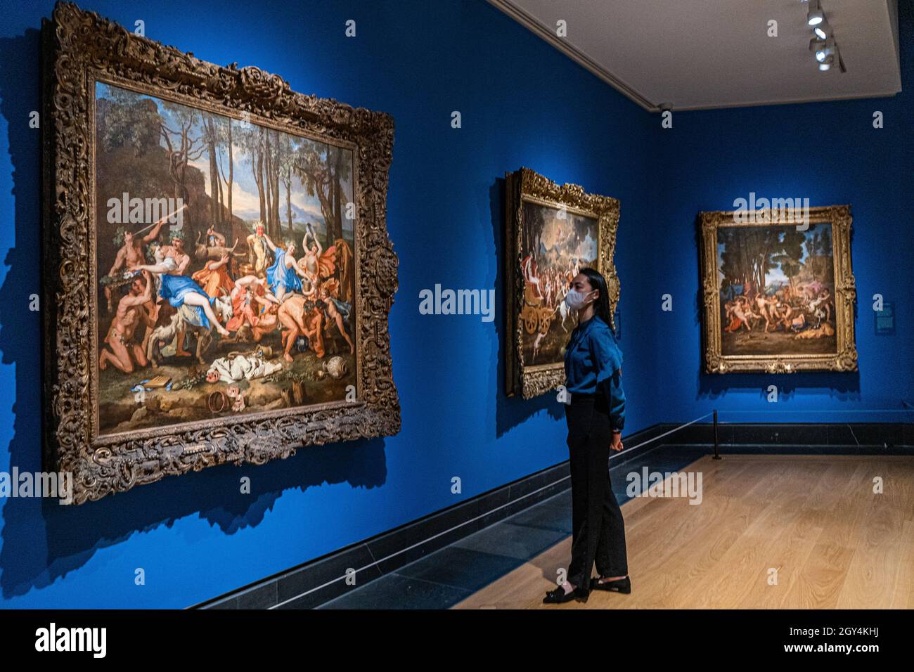 NATIONAL GALLERY LONDON, UK. 7 Oct, 2021. Nicolas Poussin’s The Triumph