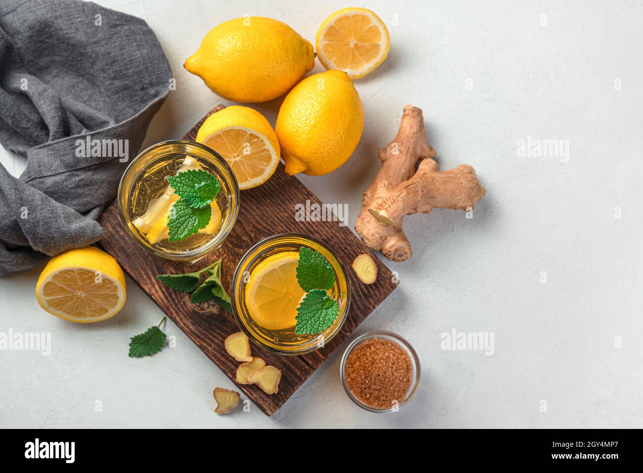 Ginger tea top view hi-res stock photography and images - Alamy