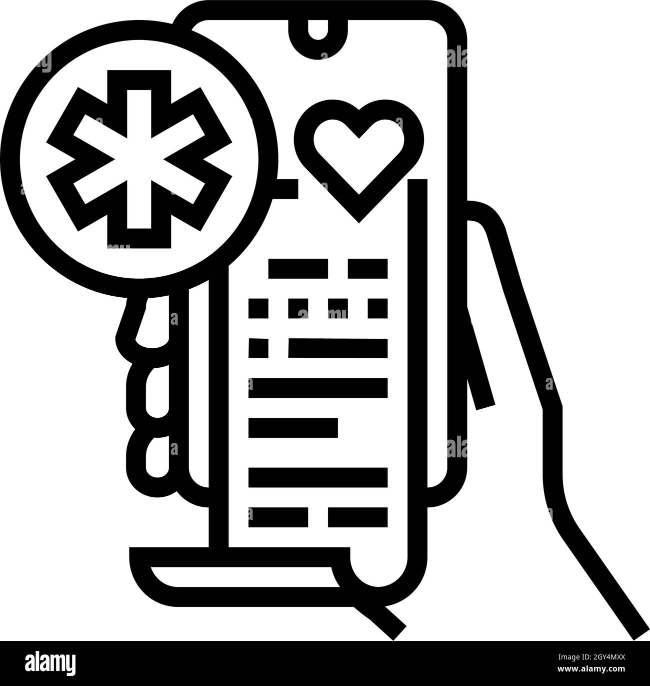 digital health line icon vector illustration Stock Vector