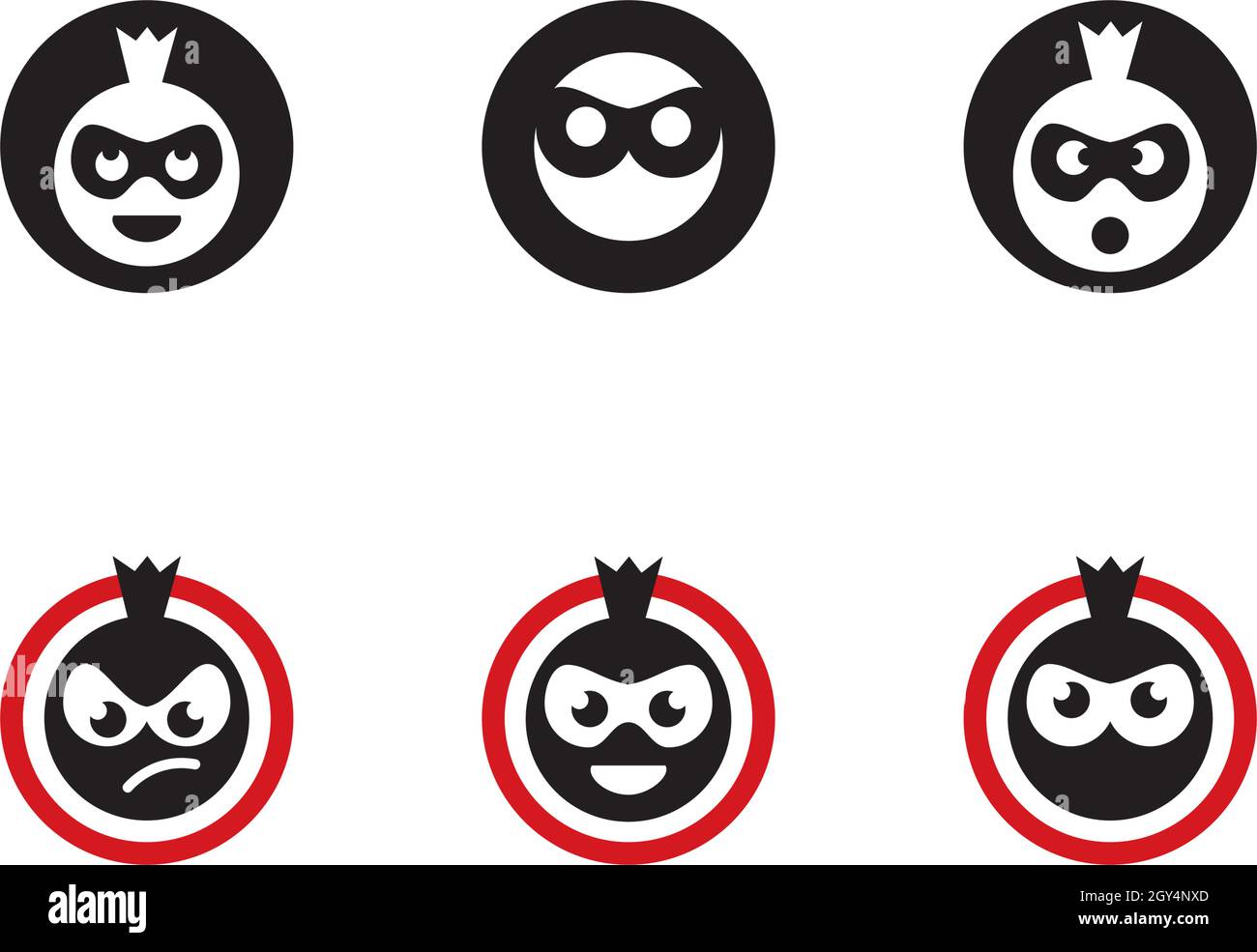 Ninja Face logo vector template Stock Vector