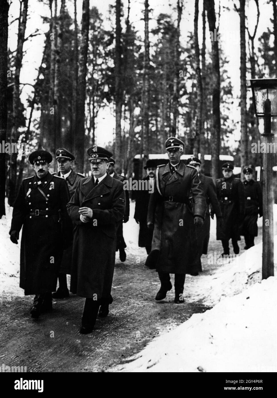 Adolf Hitler receives King Boris III of Bulgaria at his Wolfschanze headquarters for a detailed discussion of the war situation. [automated translation] Stock Photo
