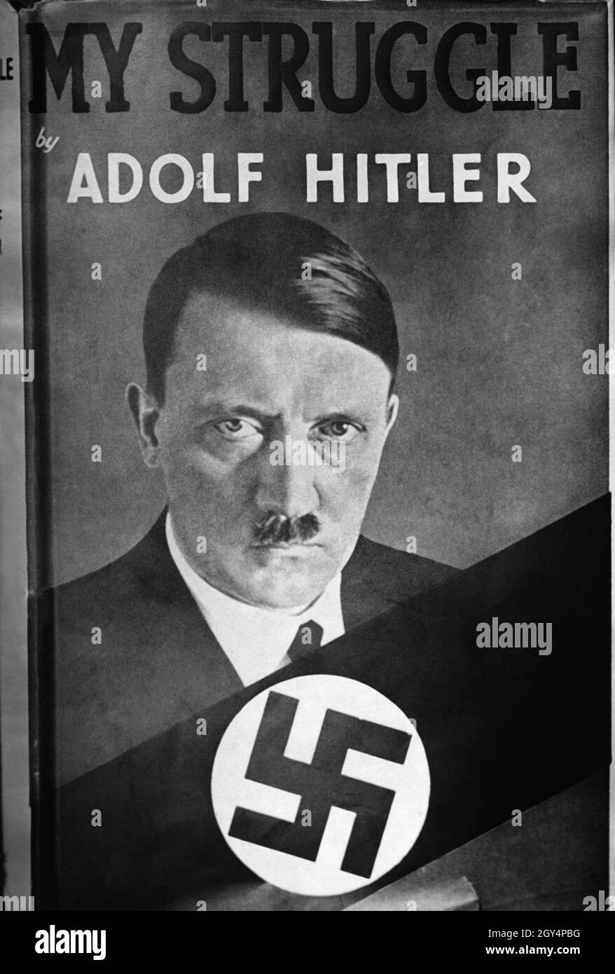 'Adolf Hitler's ideological work ''Mein Kampf here as the book cover of the English translation titled ''My Struggle''. [automated translation]' Stock Photo