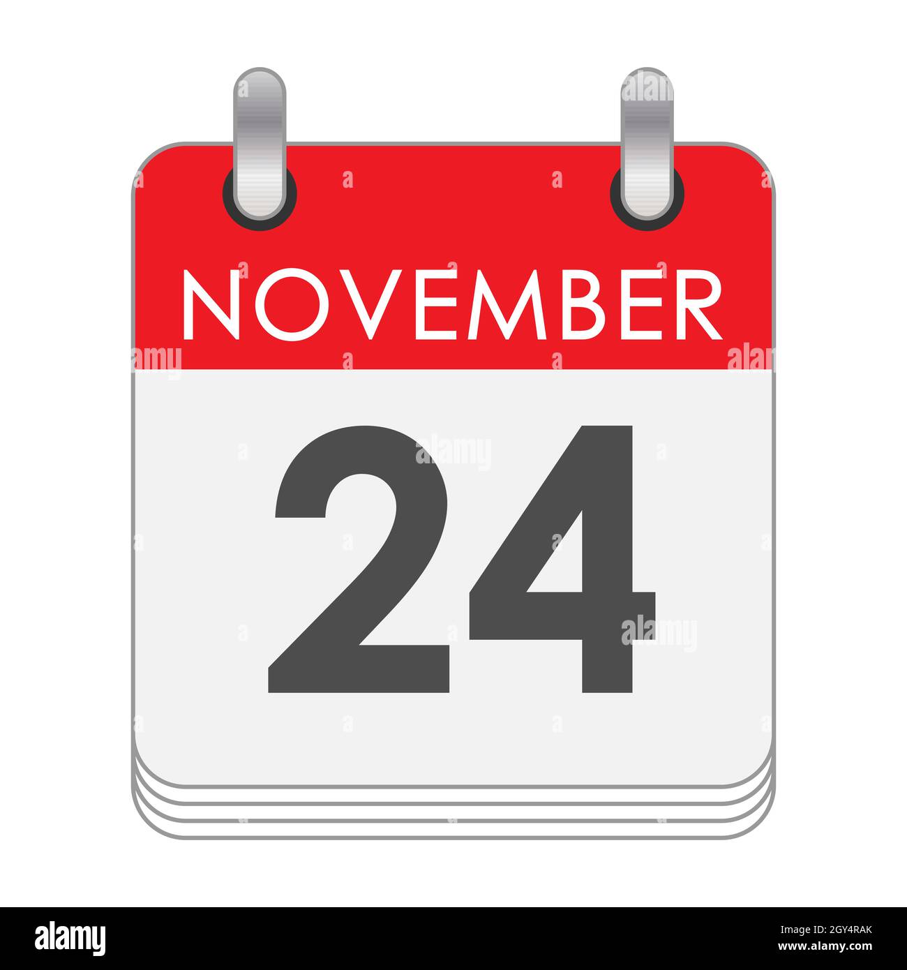 November 24. A leaf of the flip calendar with the date of November 24