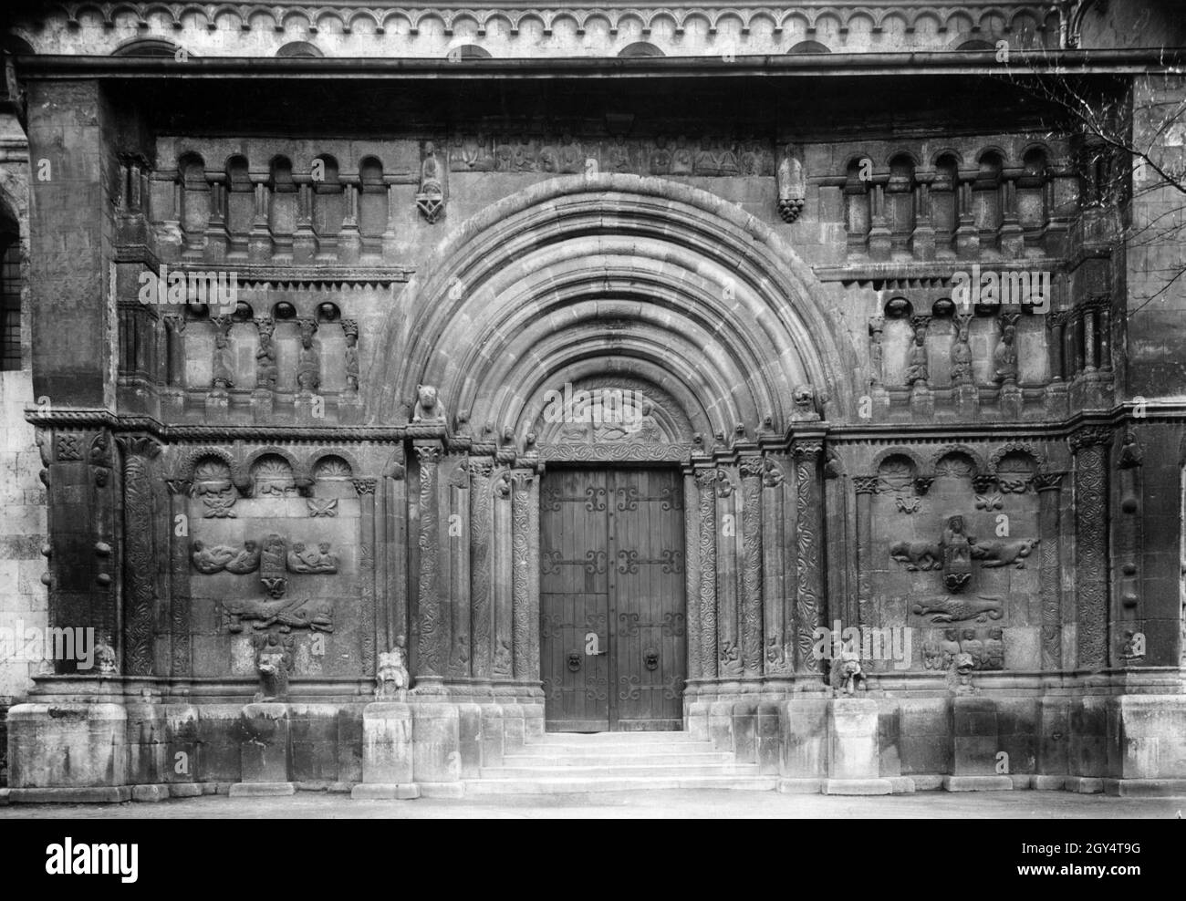 The north portal of the monastery church of St. Jacob (also called