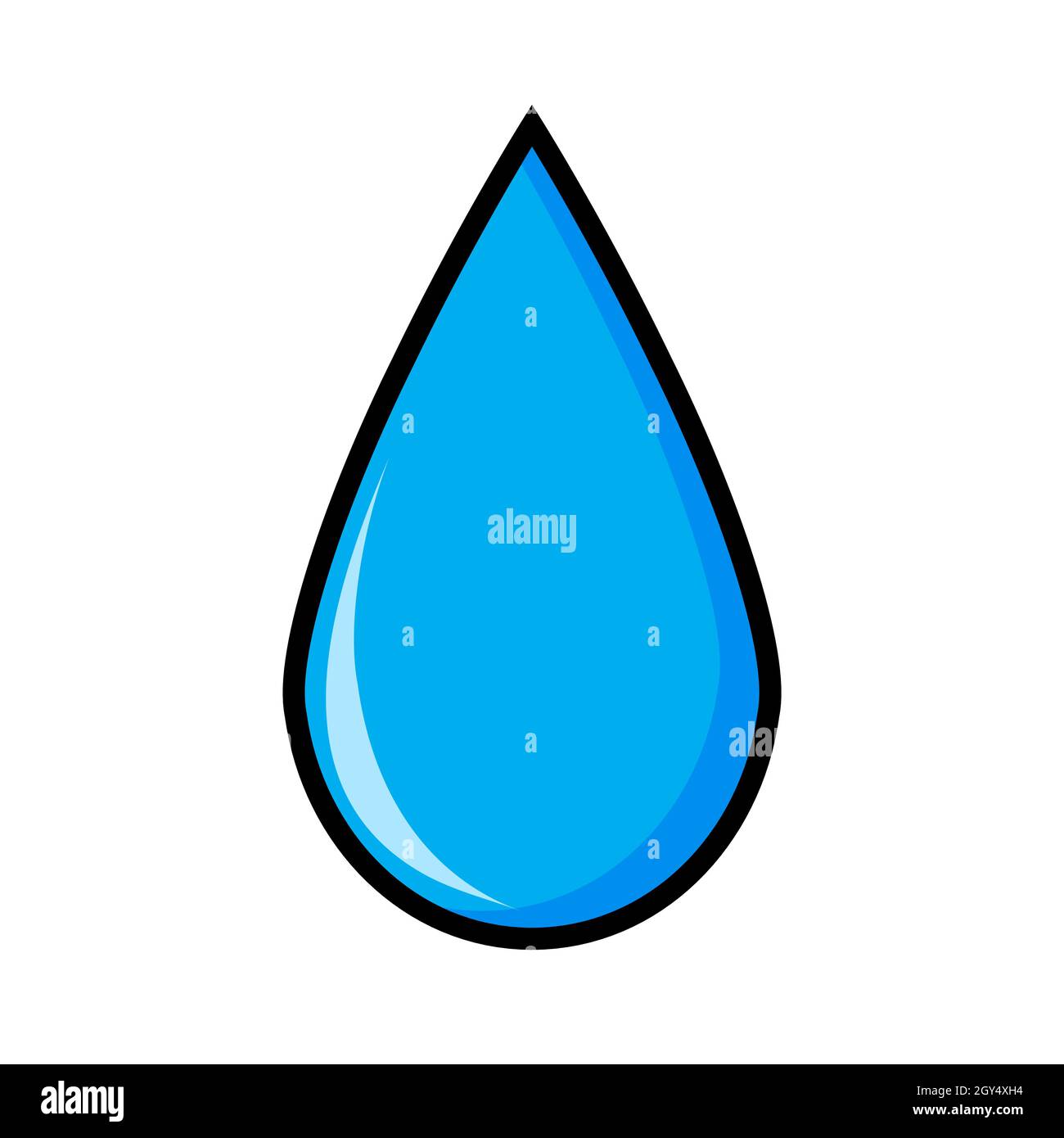 Rain drop. Water droplet icon. Simple flat blue aqua. Vector illustration isolated on white background. Stock Vector