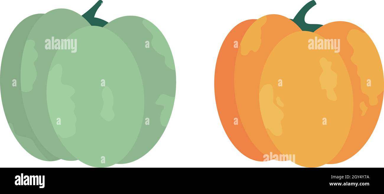 Pumpkins semi flat color vector object set Stock Vector