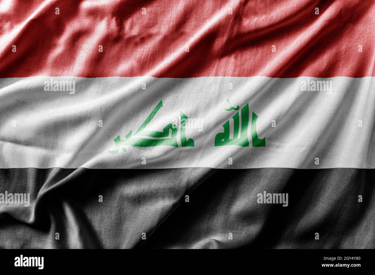 Waving detailed national country flag of Iraq Stock Photo