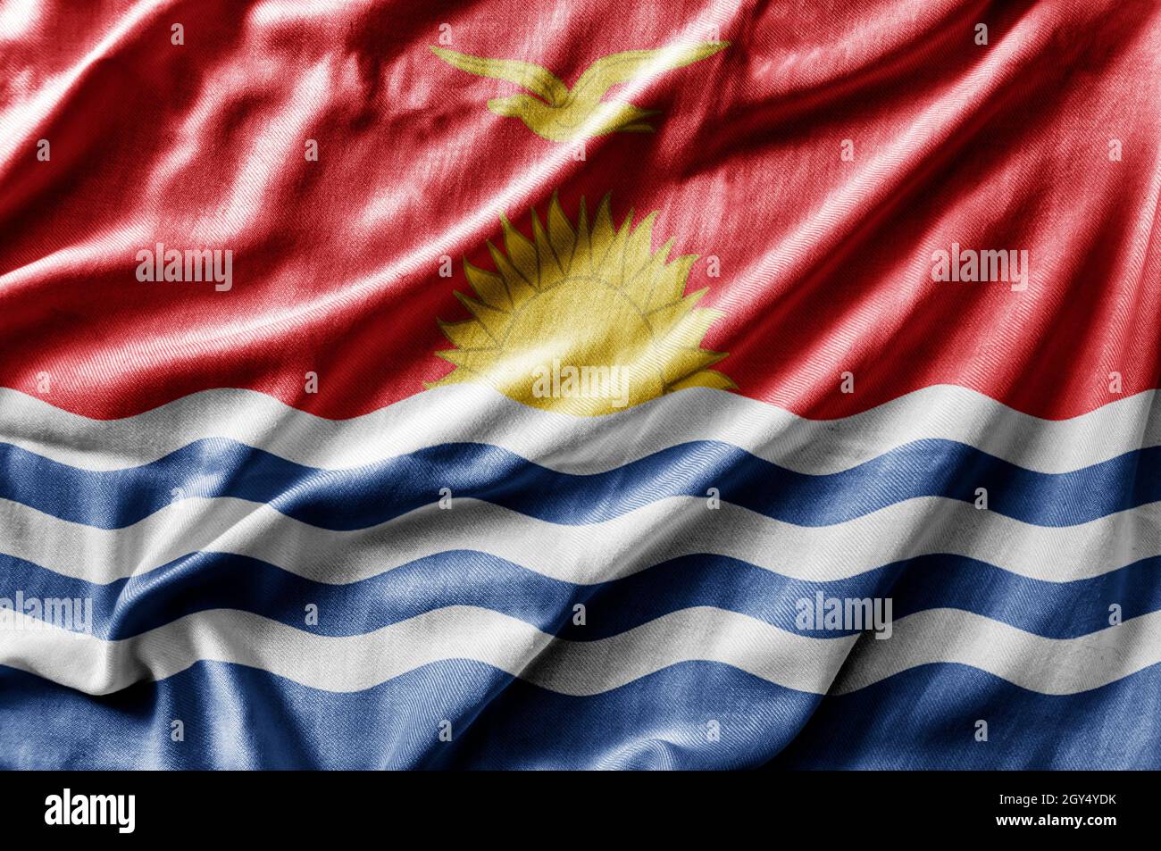 Waving detailed national country flag of Kiribati Stock Photo - Alamy