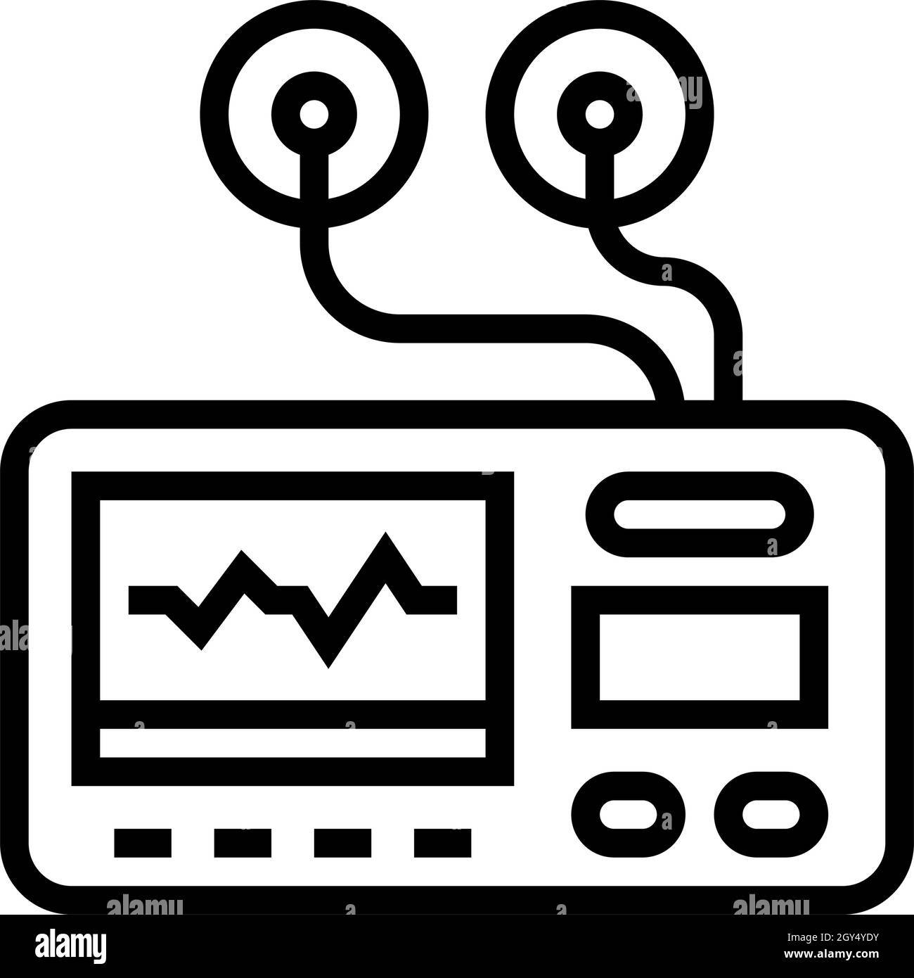 portable electrocardiogram line icon vector illustration Stock Vector