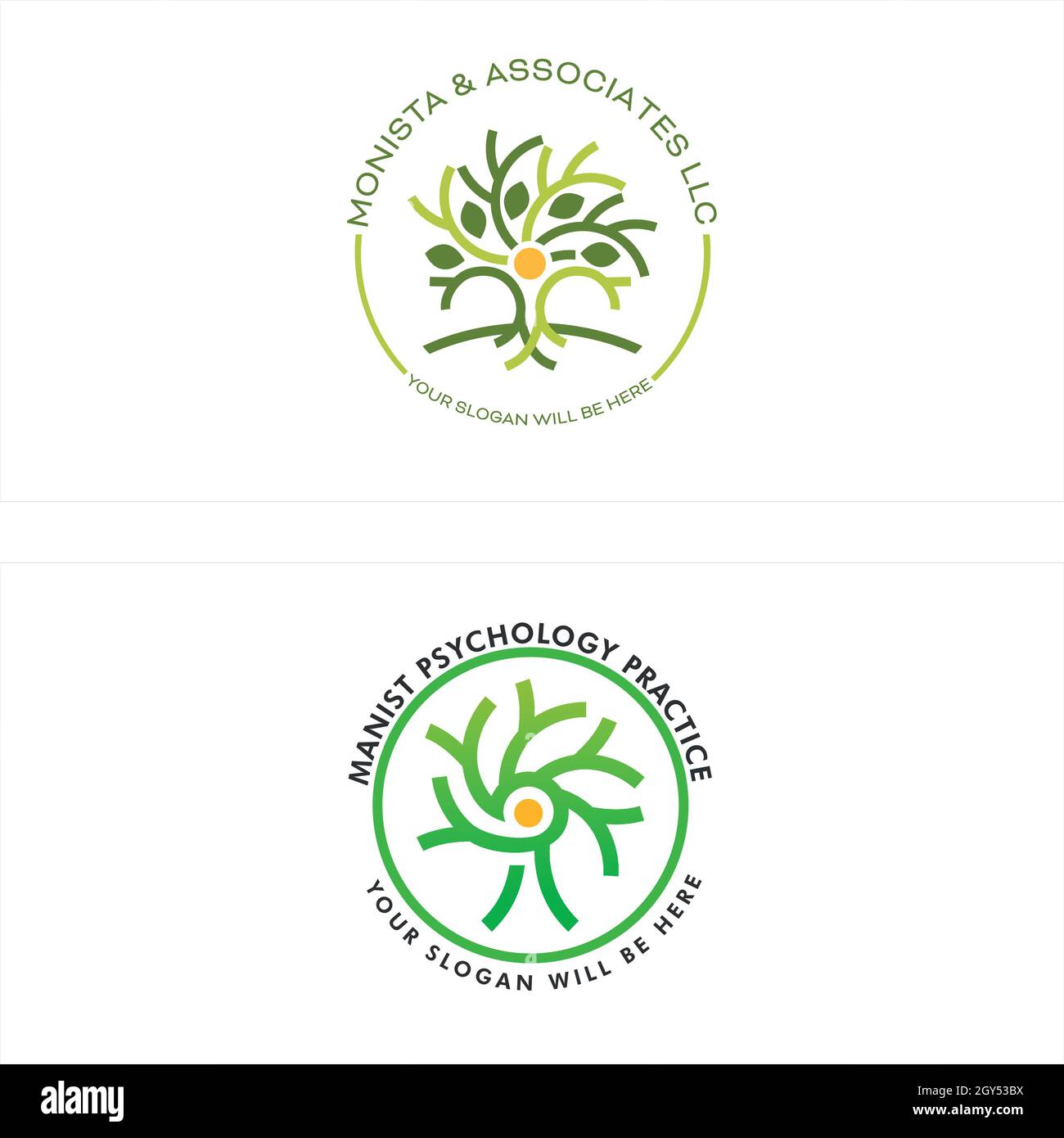 Cool Abstract Tree Logo Design Stock Vector