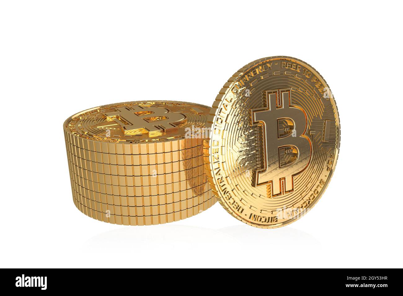 Bitcoin gold coin on white background, virtual cryptocurrency, 3d  illustration Stock Photo - Alamy