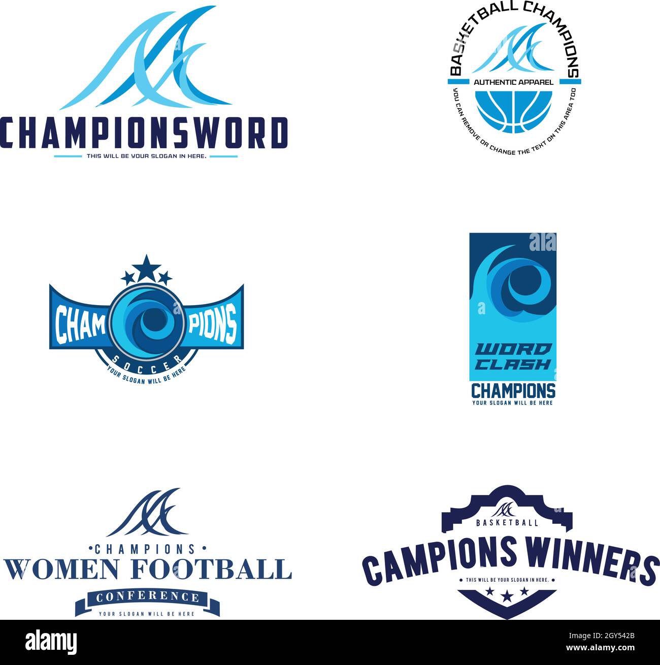 Sports champion logo design Vector Image & Alamy