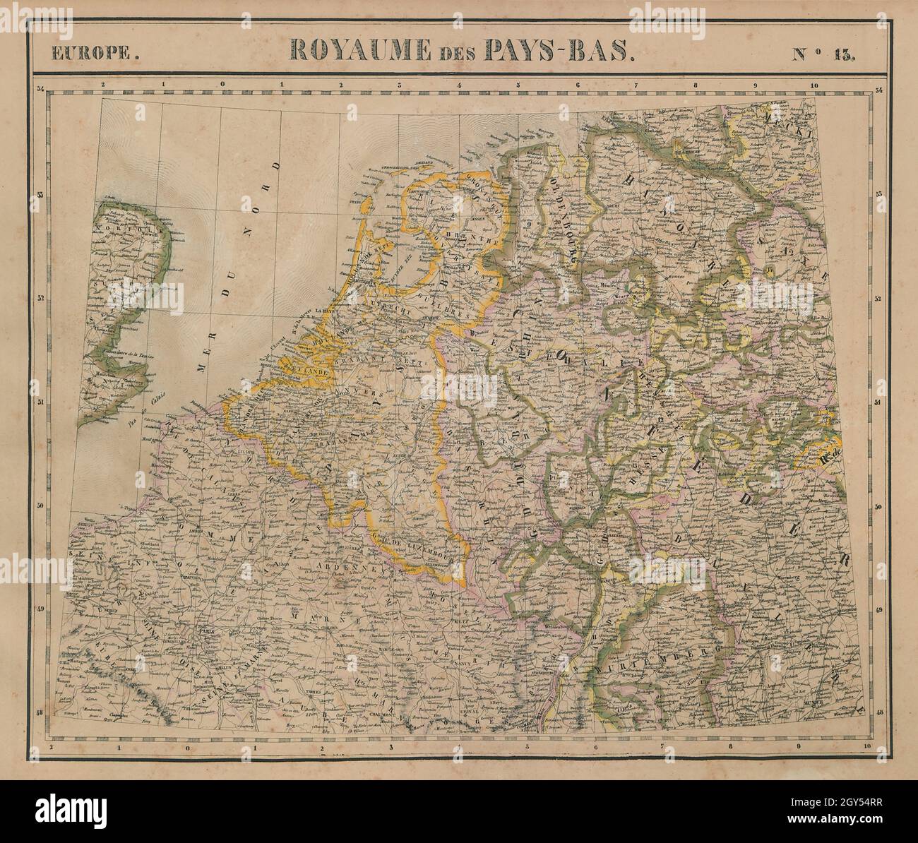 Europe. Royaume des Pays-Bas #13 NW Europe Benelux Germany VANDERMAELEN  1827 map Stock Photo - Alamy
