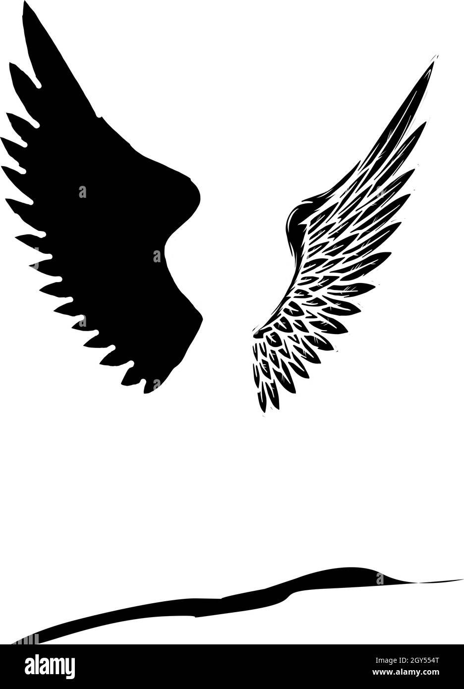 Winged Lion. Vector illustration, logo or icon on white background Stock Vector