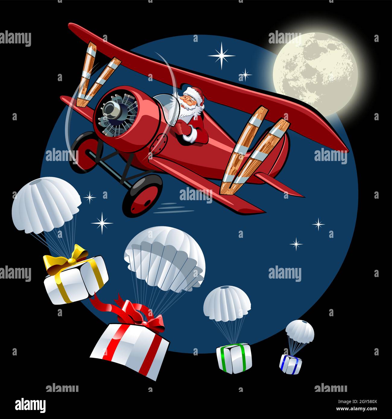 Vector Cartoon Christmas card. Available EPS-10 vector format separated by groups and layers for easy edit Stock Vector