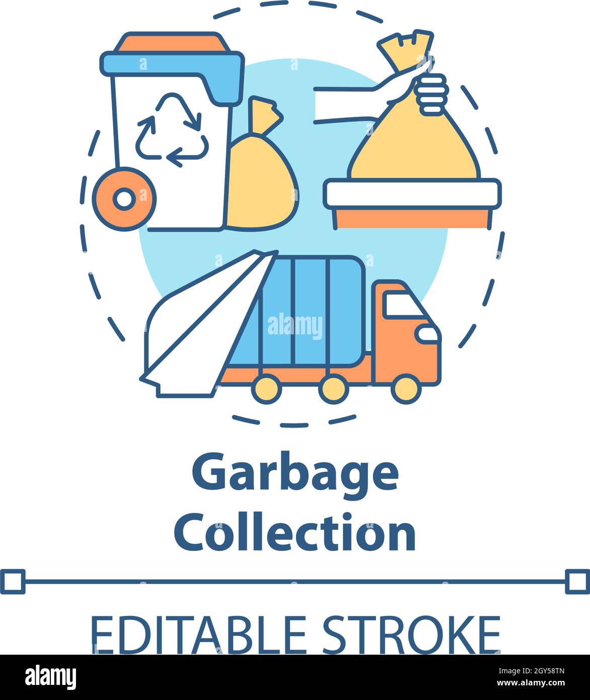 Garbage collection concept icon Stock Vector Image & Art - Alamy