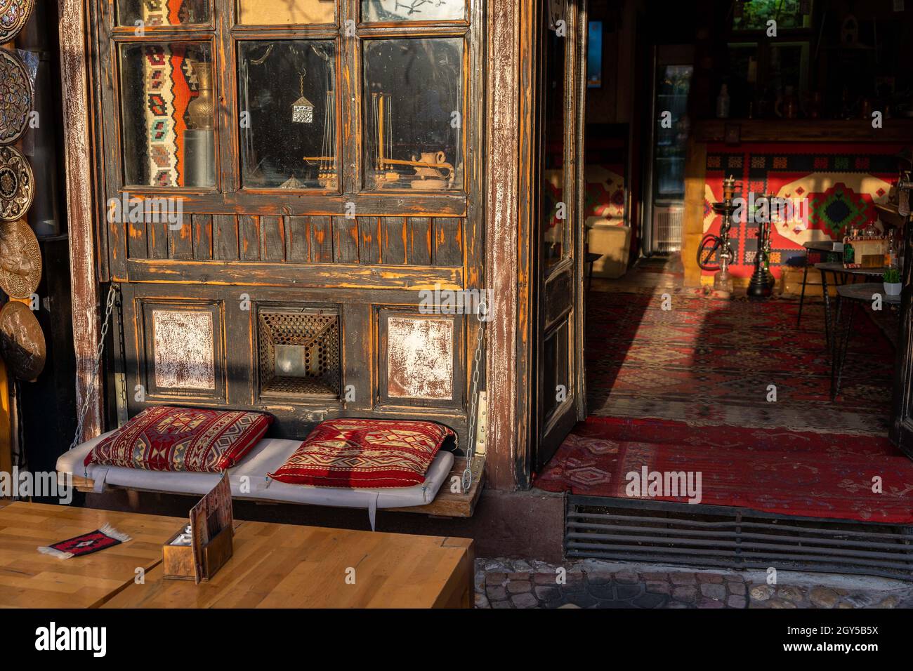 Traditional hookah bar cafe in Sarajevo Stock Photo