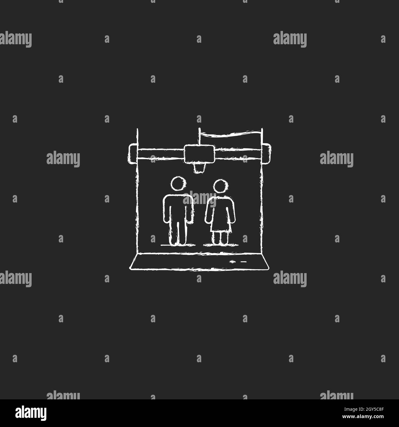 3d printed selfies chalk white icon on dark background Stock Vector