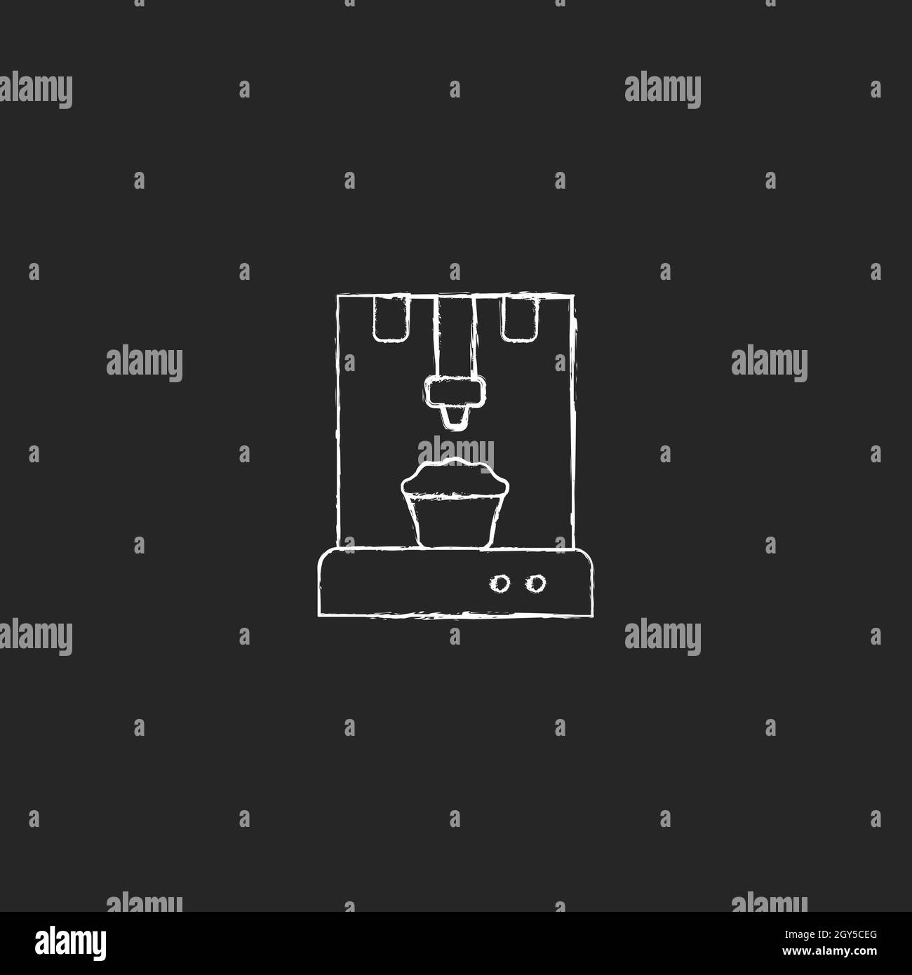 3d food printer chalk white icon on dark background Stock Vector Image ...