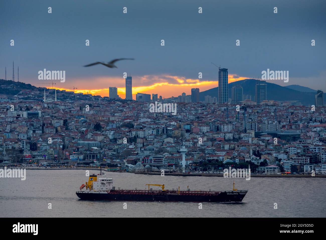 Anatolian side on the Bosphorus, Istanbul, Turkey Stock Photo