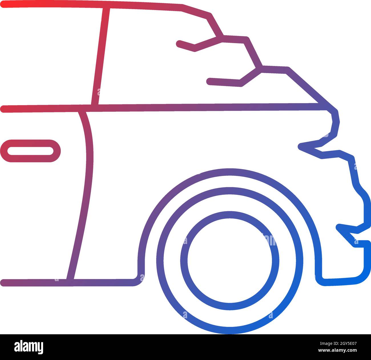Broken boot gradient linear vector icon Stock Vector