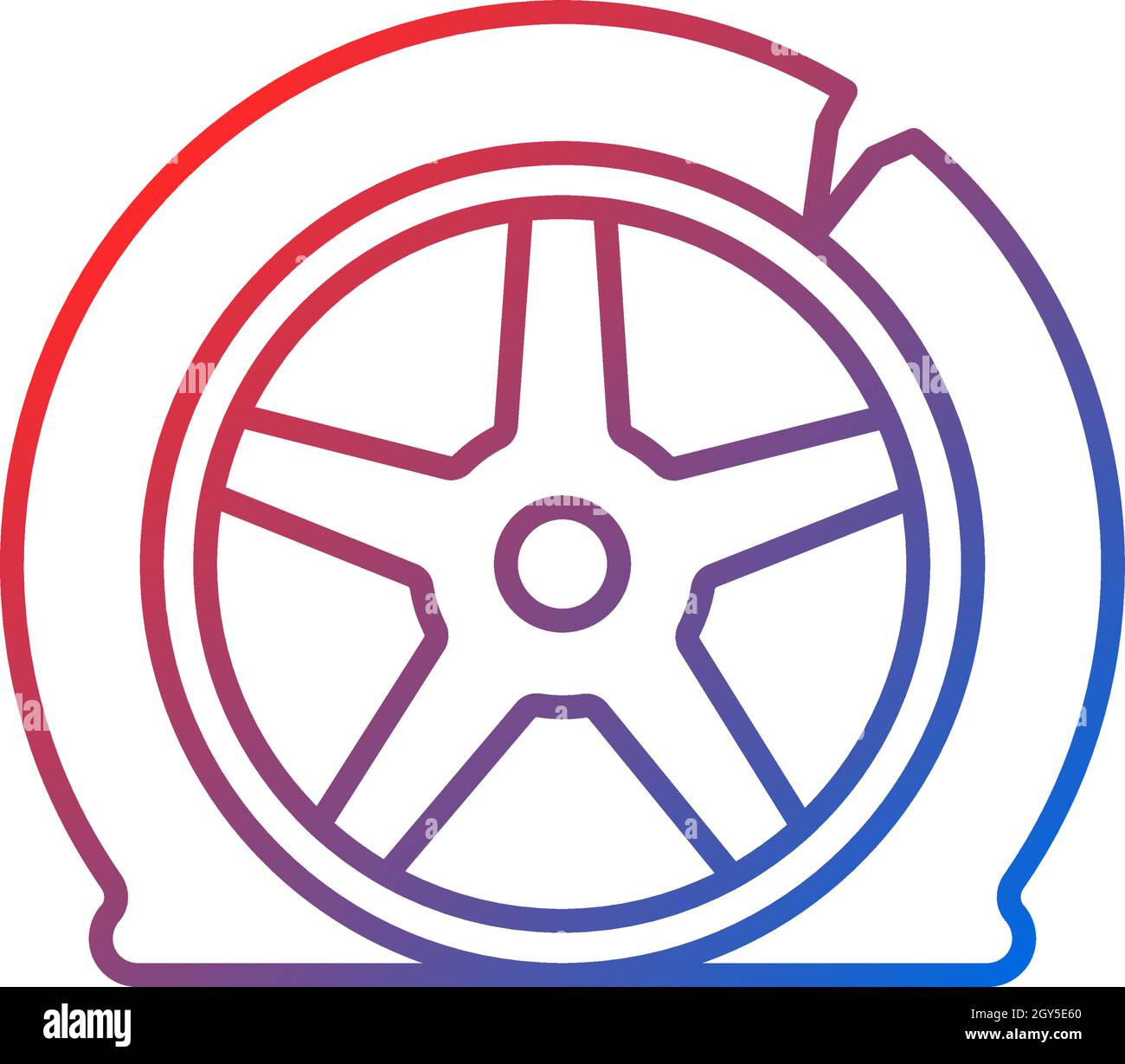 Tyre damage gradient linear vector icon Stock Vector Image & Art - Alamy