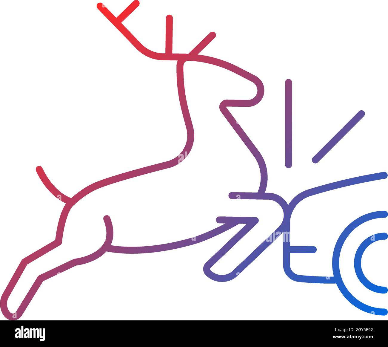 Collision with animals gradient linear vector icon Stock Vector