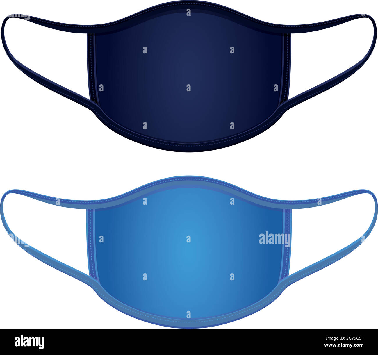 Isolated set of blue medical masks vector design Stock Vector