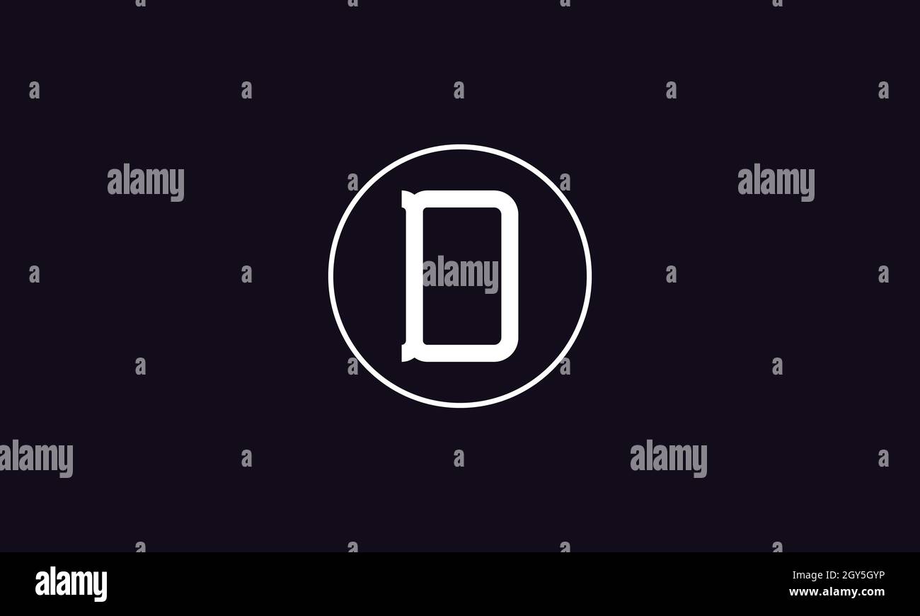 LETTER D LOGO DESIGN WITH NEGATIVE SPACE EFFECT FOR ILLUSTRATION USE Stock Vector