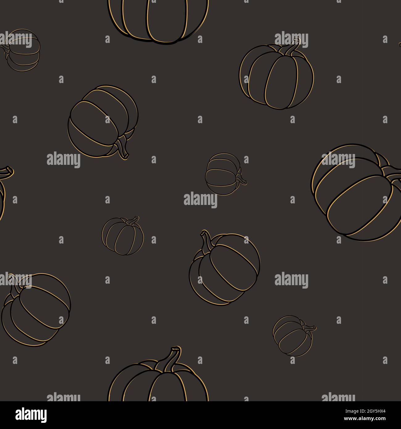 endless pumpkin pattern on grey halloween background Stock Vector