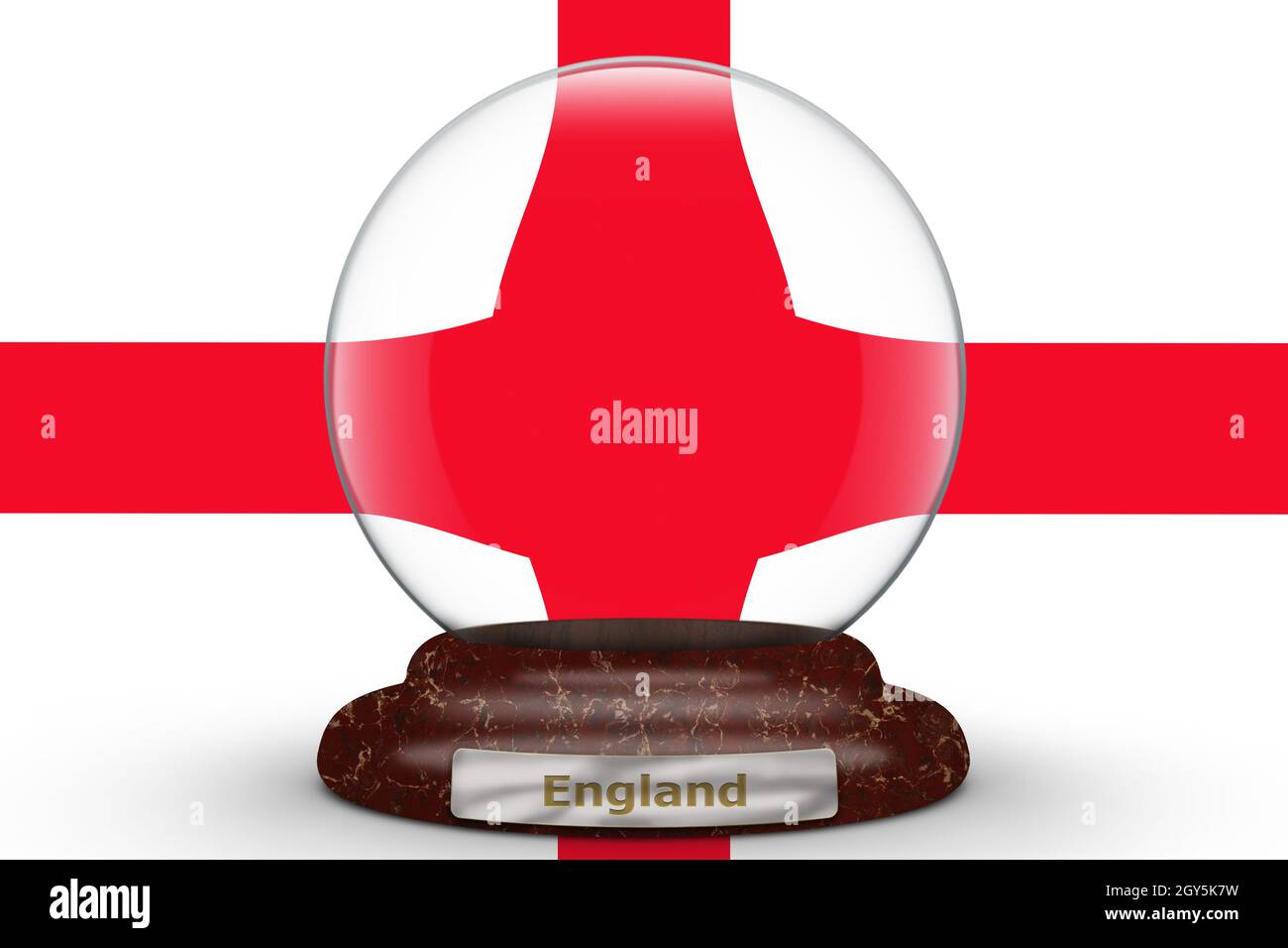 Flag of England on a snow globe background Stock Photo - Alamy