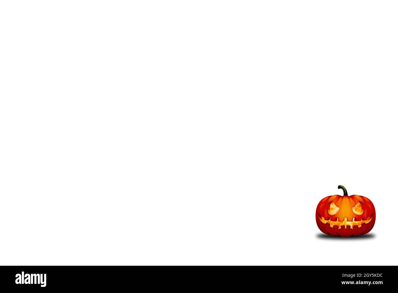 The Pumpkins isolated on a white background on Halloween Concept. Stock Photo