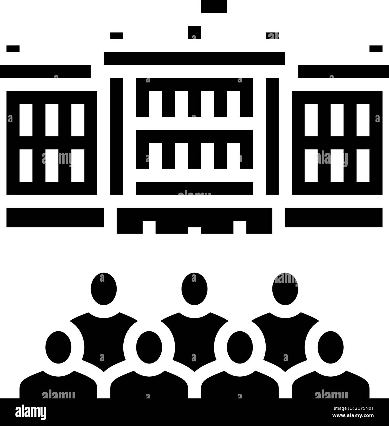 government building glyph icon vector illustration Stock Vector Image ...