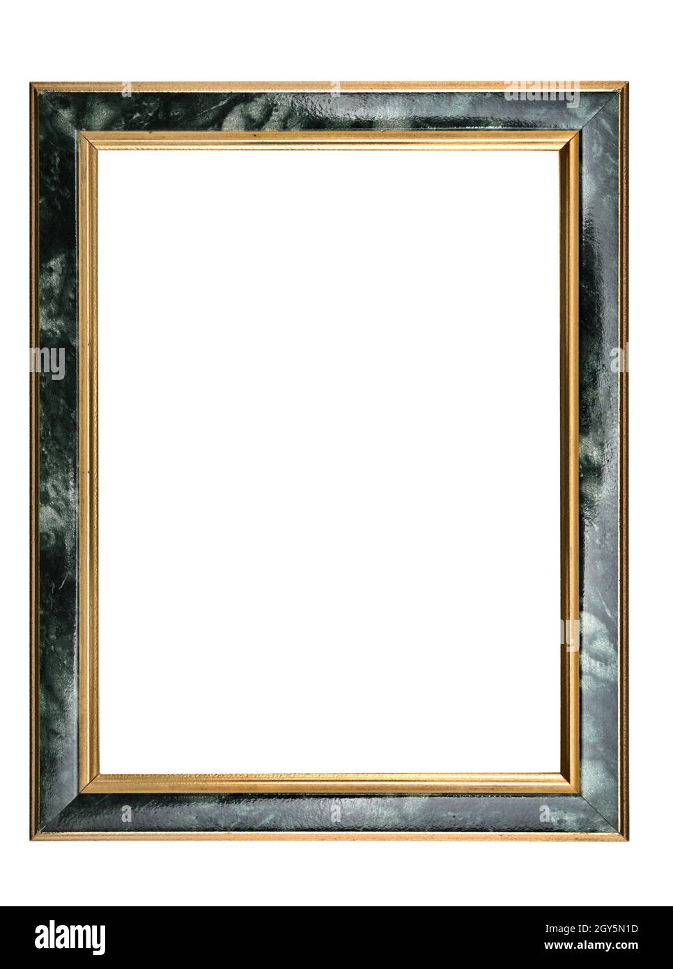 Vintage photo frame with marble effect on an isolated white background ...