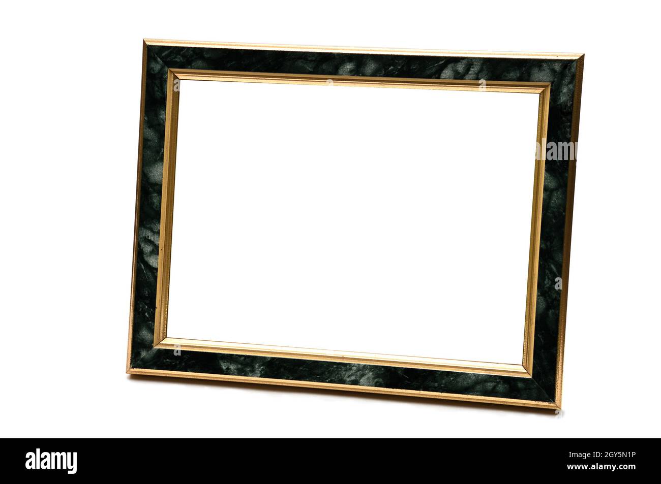 Vintage photo frame with marble effect on an isolated white background ...