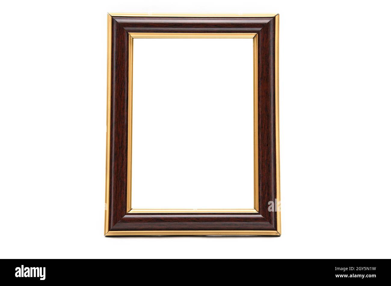Vintage wooden photo frame on an isolated white background Stock Photo ...