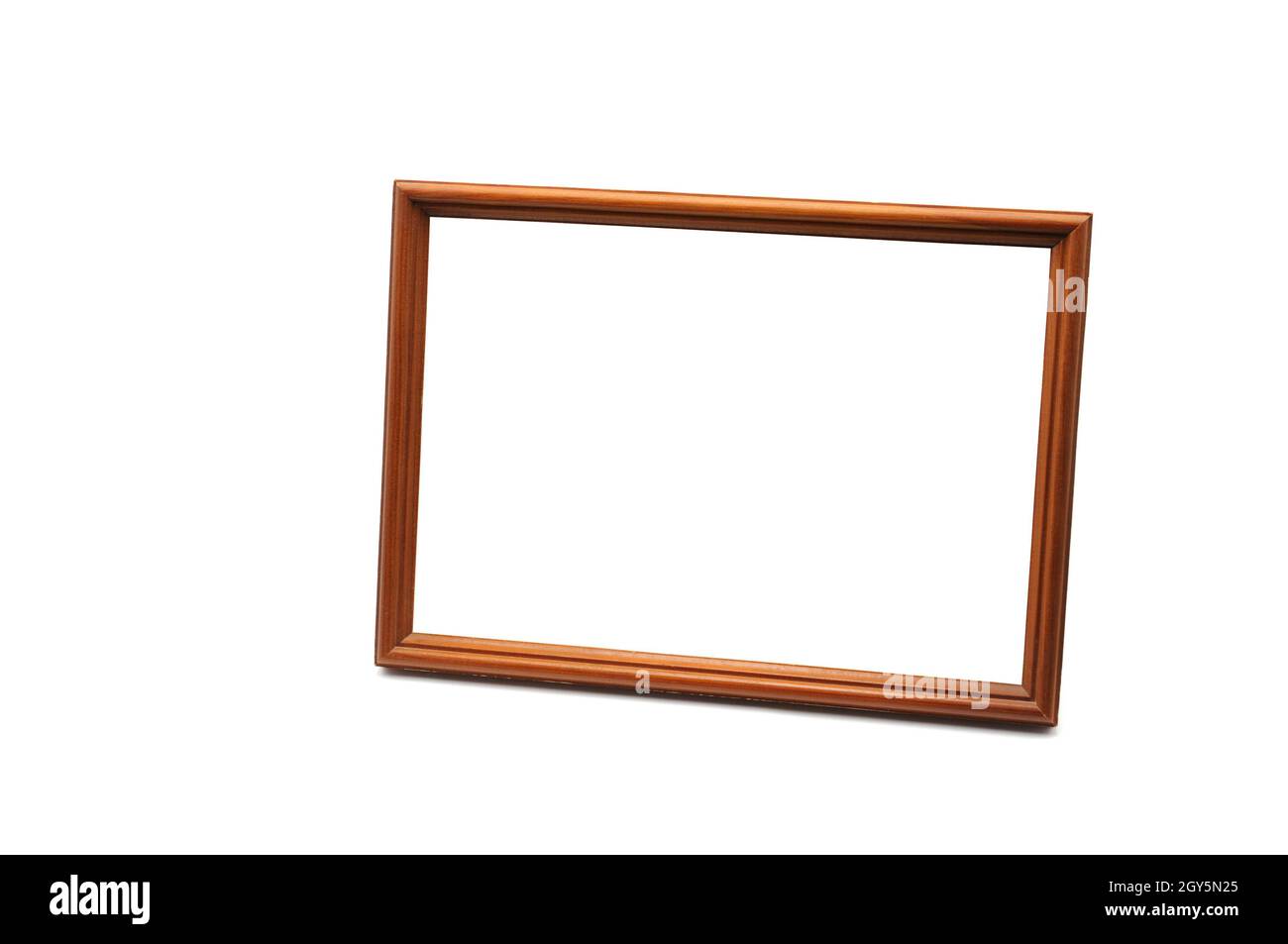 Vintage wooden photo frame on an isolated white background Stock Photo ...