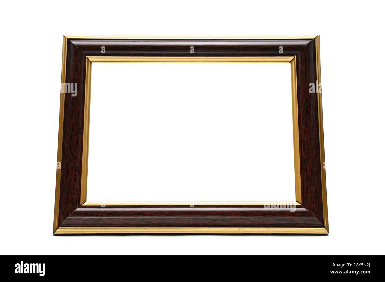 Vintage wooden photo frame on an isolated white background Stock Photo ...