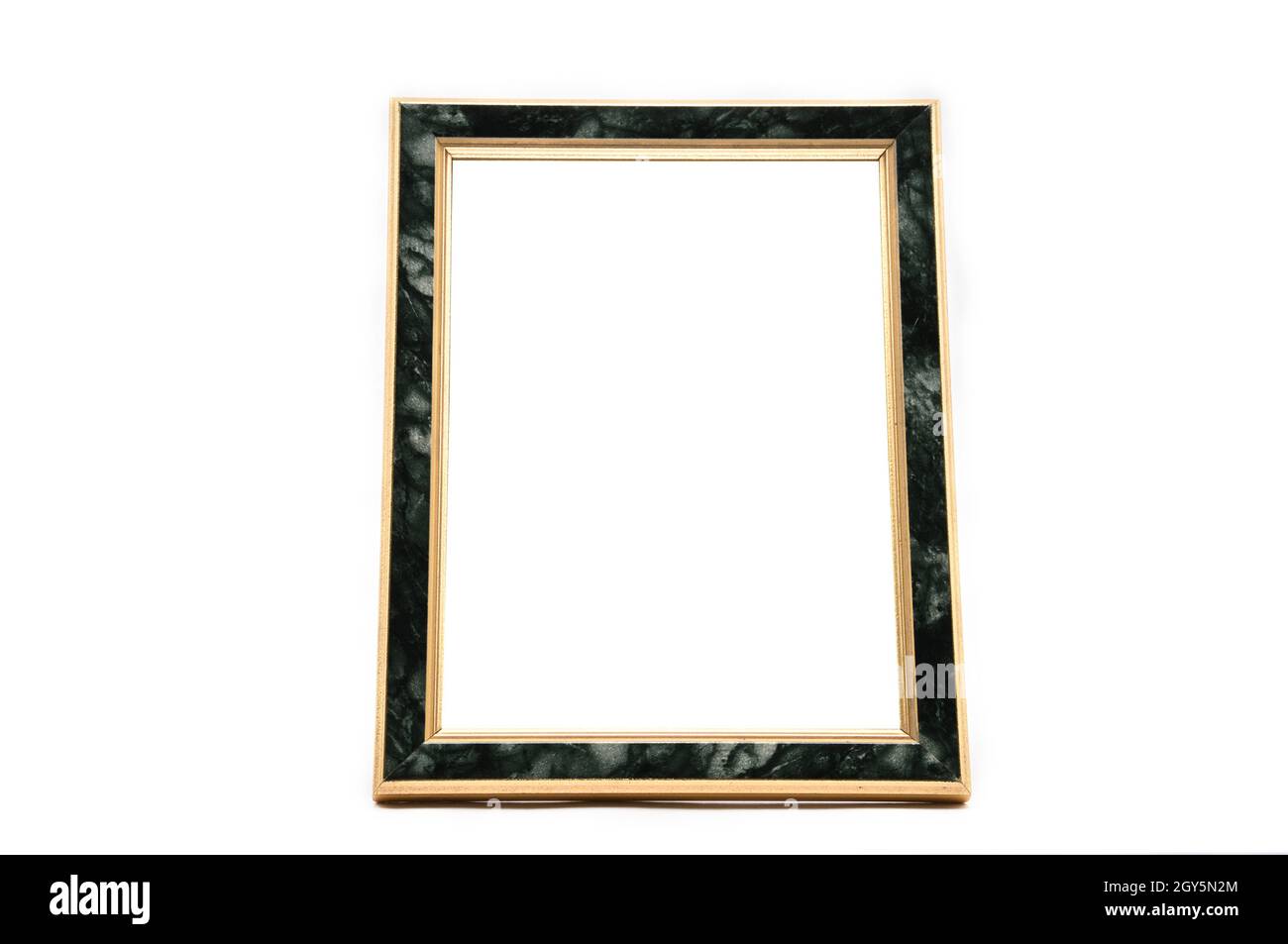 Vintage photo frame with marble effect on an isolated white background ...