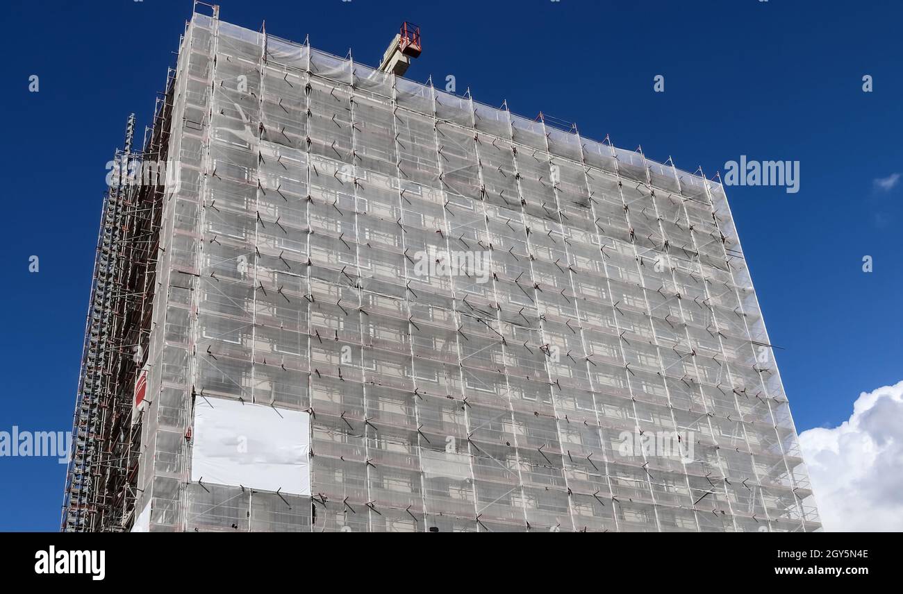 Construction site during progress found in german towns. Stock Photo