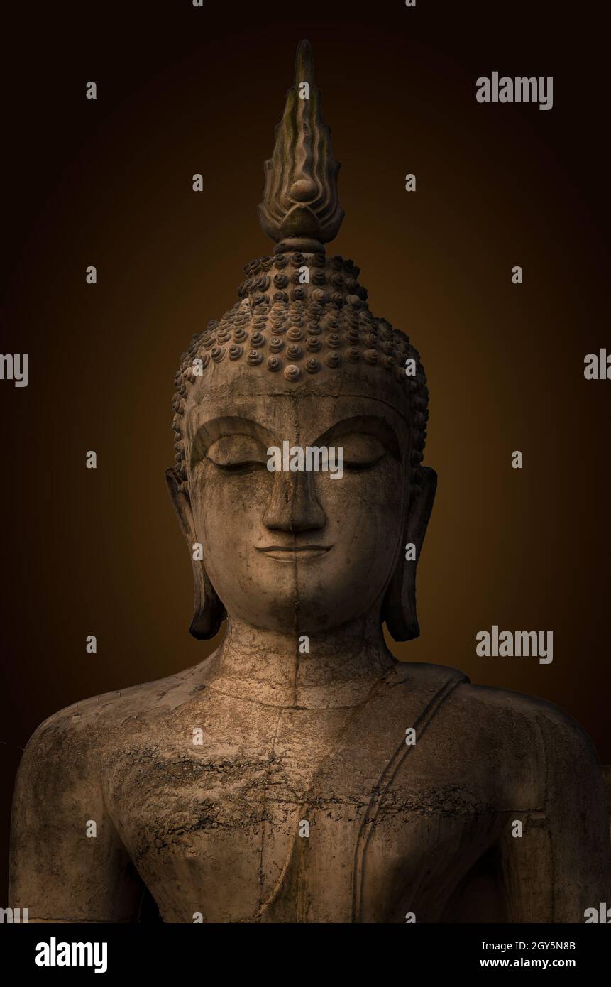 Buddha statue used as amulets of Buddhism religion.The ancient Buddha