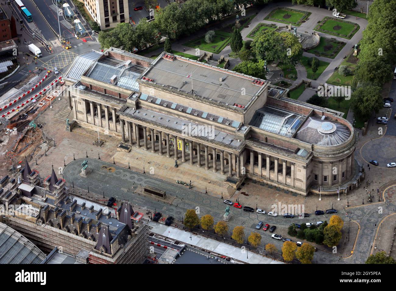 aerial view of St George's Hall, Liverpool Stock Photo