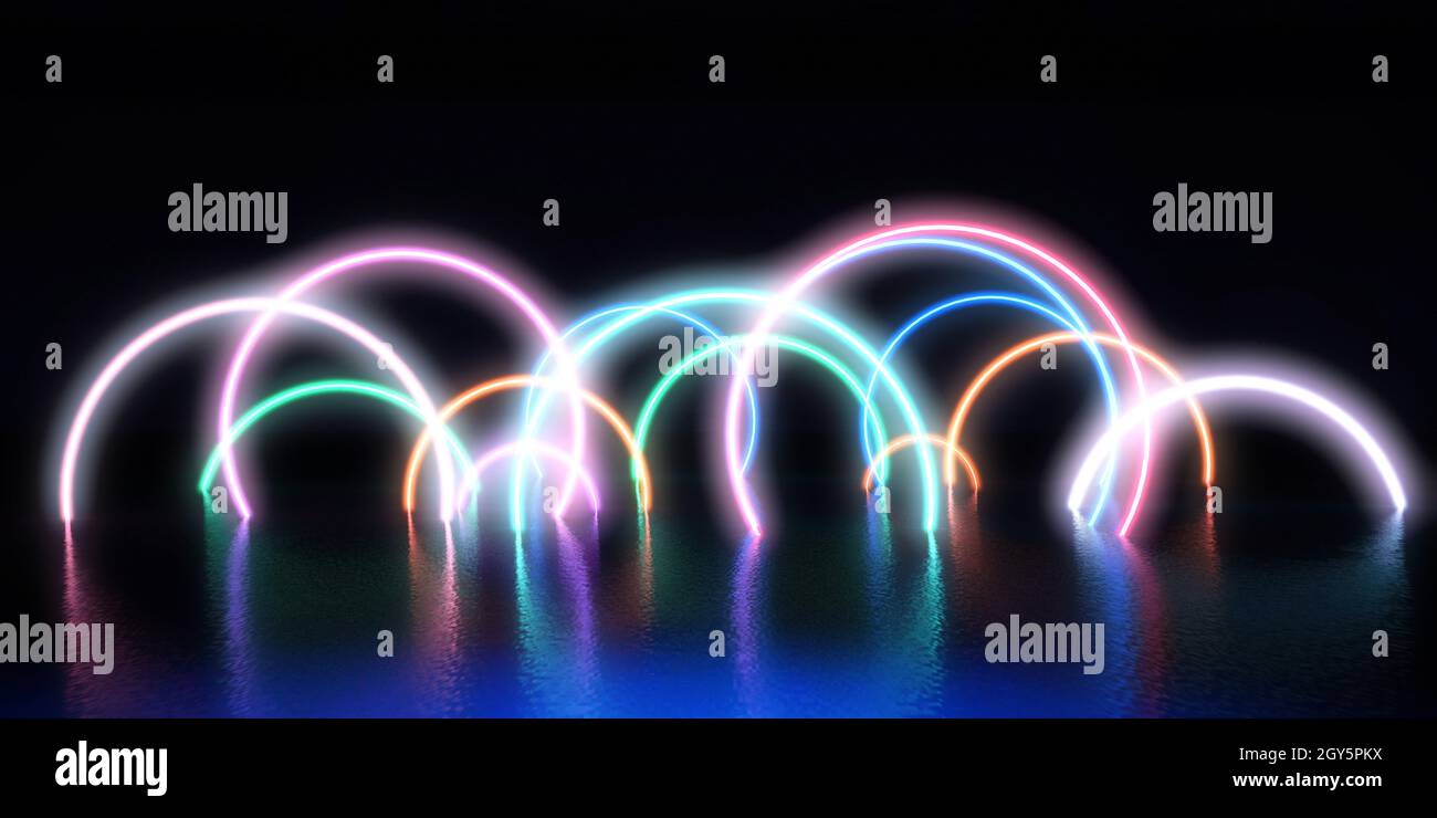 80s Retro Background with Glowing Neon Billboard Stock Photo - Alamy