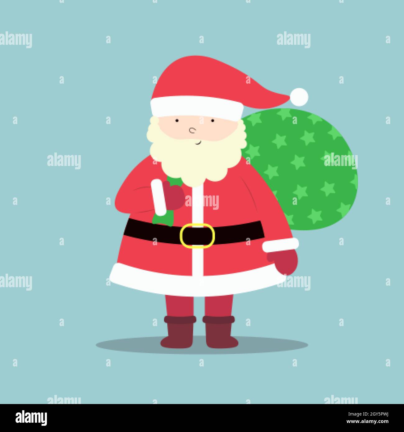 Cute cartoon Santa Claus with a bag Stock Vector Image & Art - Alamy