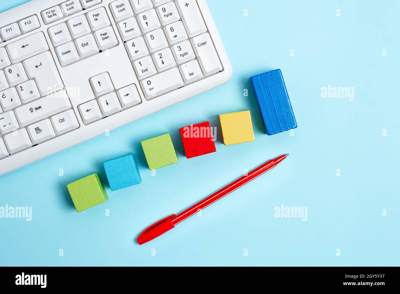Stack of Sample Cube Rectangular Boxes On Surface Polished With Multi-Colour Stock Photo