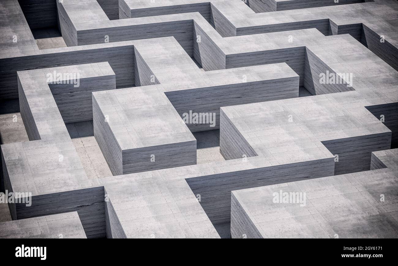 reinforced concrete labyrinth. 3d render Stock Photo - Alamy