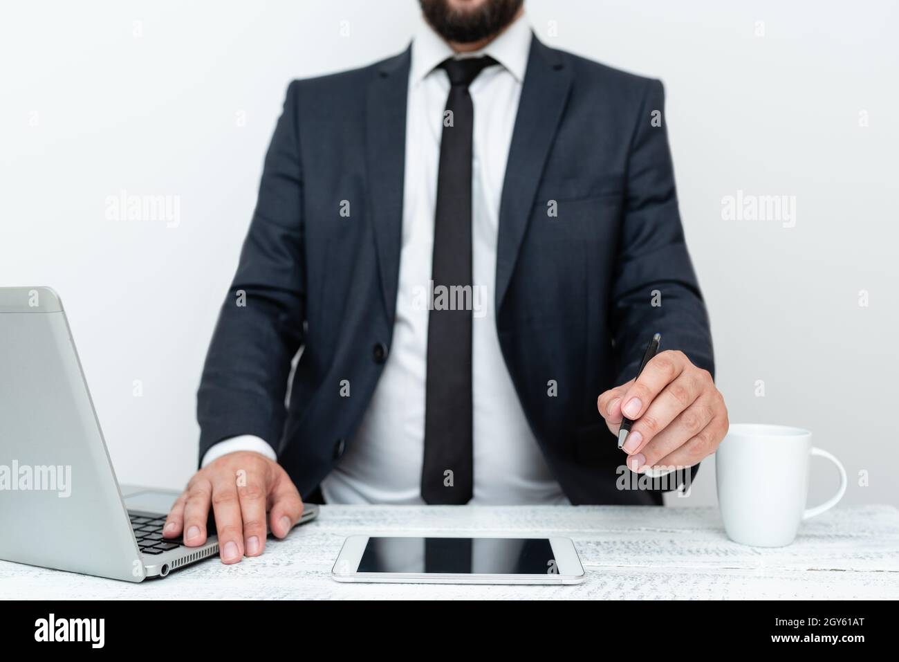 Remote Office Work Online Smartphone Voice And Video Calling Stock ...