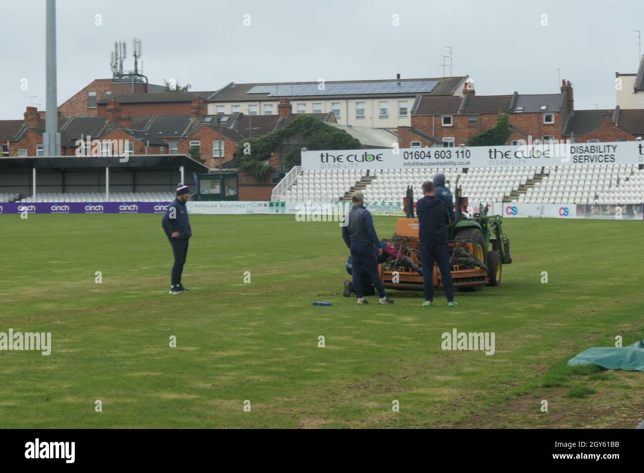Northampton Town Cricket ground Steel backs Stock Photo Alamy